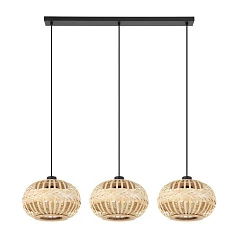 красивые 43863 Люстра AMSFIELD 1, 3X40W (E27), L960, B260, H1100, сталь, черный / дерево на заказ в Санкт-Петербурге