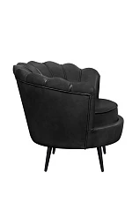 Низкое кресло ракушка Pearl Black V2 на черных ножках в Санкт-Петербурге