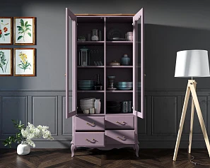 красивый Шкаф Leontina Lavanda для посуды высокий 4 ящика  арт ST9355/4L в интернет-магазине в Санкт-Петербурге