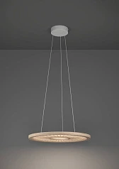 стильные 390297 Люстра диммируемая DEHESA, 36W (LED), 4000K, 5400lm, ?610, алюминий, сталь, белый/дерево в Санкт-Петербурге