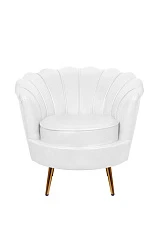 фото Низкое кресло ракушка Pearl White в интерьере в Санкт-Петербурге