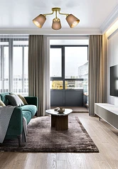 купить стильные 31534 Люстра потолочная MASERLO, 3X60(Е27), металл, кремово-золотой/текстиль, капучино в интернет-магазине в Санкт-Петербурге