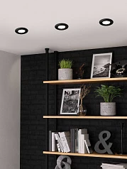 красивые 900751 Встраиваемый светильник PENETO, 4,6W (GU10), ?87, сталь, черный в Санкт-Петербурге