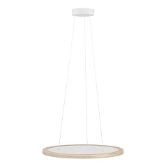 стильные 390297 Люстра диммируемая DEHESA, 36W (LED), 4000K, 5400lm, ?610, алюминий, сталь, белый/дерево в Санкт-Петербурге