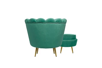 Кресло с пуфом ракушка Pearl Green V2 в Санкт-Петербурге