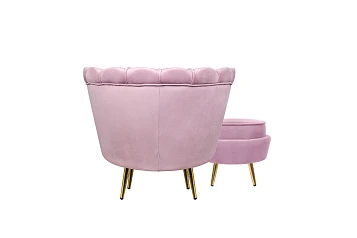 Кресло с пуфом ракушка Pearl Pink в Санкт-Петербурге