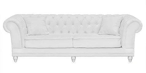 Трехместный прямой диван мягкий арт-деко Neylan белый на заказ в Санкт-Петербурге
