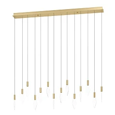 390362 Люстра диммируемая MIRADOR, 14X3,3W (LED), 3000K, 4760lm, L1400, B120, H2200, сталь, латунь, золотой/пластик, прозрачный на заказ в Санкт-Петербурге