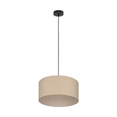 купить стильные 900859 Подвесной светильник (люстра) FENIGLIA, 1X40W (E27), ?380, сталь, черный / текстиль, лен, беж в Санкт-Петербурге