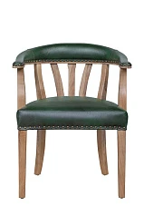 купить стильный Мягкий стул с подлокотниками Tanner Green Leather в Санкт-Петербурге