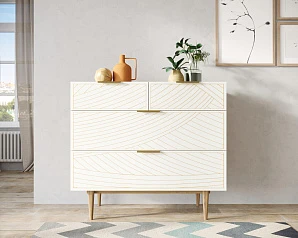 купить красивый Комод с четыремя ящиками "Line" LN14/GR1/beige в Санкт-Петербурге