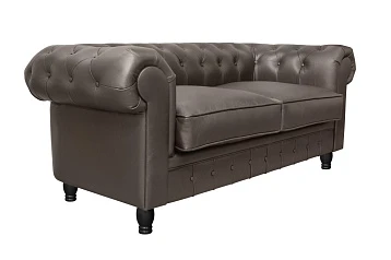 заказать Диван из коричневой кожи Chesterfield Brown Leather 2S в Санкт-Петербурге
