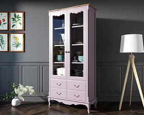 красивый Шкаф Leontina Lavanda для посуды высокий 4 ящика  арт ST9355/4L в интернет-магазине в Санкт-Петербурге