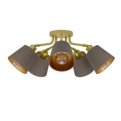 фото 31535 Люстра потолочная MASERLO, 5X60(Е27), металл, кремово-золотой/текстиль, капучино в интерьере в Санкт-Петербурге