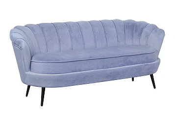 Диван ракушка для гостиниц Pearl Triple Blue на черных ножках в Санкт-Петербурге