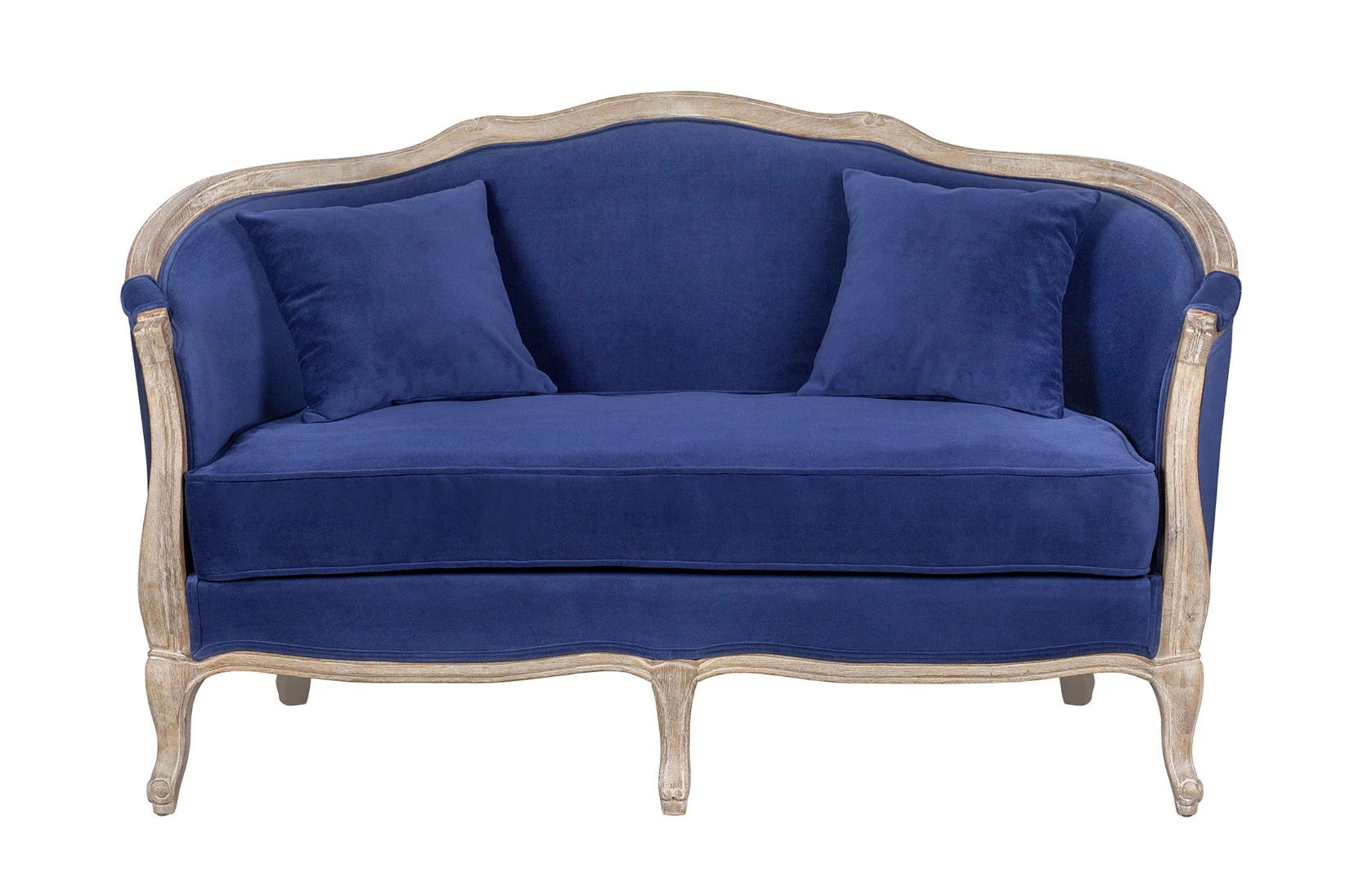 красивый Дизайнерский двухместный диван Darcy 2 ампир синий в Санкт-Петербурге