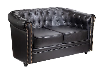 заказать Кожаный диван лофт Karo V2 черный в интернет-магазине в Санкт-Петербурге