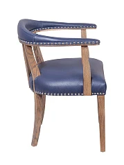 Мягкий стул с подлокотниками Tanner Blue Leather в Санкт-Петербурге