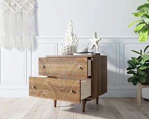 Комод "Boho" 2 ящика джангл арт BH06 в интерьере в Санкт-Петербурге