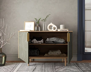купить стильный Комод с двумя дверками "Line" R18/browngrey в Санкт-Петербурге