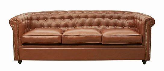 фото Трехместный диван кожаный лофт Karo brown 3S коричневый в Санкт-Петербурге