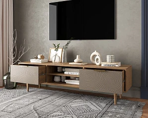 купить стильный Комод "Line" с нишей низкий под TV R27/beige в интернет-магазине в Санкт-Петербурге