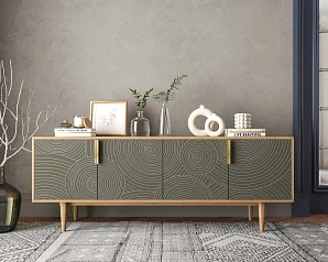 Комод под TV с четыремя дверками "Line" R21/browngrey в интерьере в Санкт-Петербурге