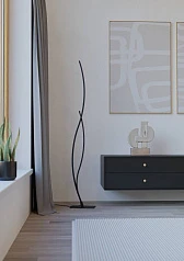 901209 Светодиодный торшер GRISOLIA, 20W(LED), H1290, сталь, черный/пластик, белый, 4000K, 2500lm в интернет-магазине в Санкт-Петербурге