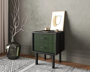 купить красивые Тумбочка с двумя ящиками "Emerson" арт EM16/green/L в интернет-магазине в Санкт-Петербурге