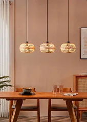 красивые 43863 Люстра AMSFIELD 1, 3X40W (E27), L960, B260, H1100, сталь, черный / дерево на заказ в Санкт-Петербурге