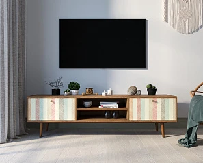 красивый Комод "Berber" с нишей низкий под TV принт 45 арт BB49/Print_45 в Санкт-Петербурге