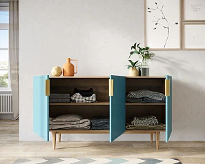 купить стильный Комод с тремя дверками "Line" LN02/GR1/blue в Санкт-Петербурге