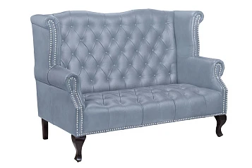 фото Кожаный дизайнерский диван Royal Sofa Grey в интерьере в Санкт-Петербурге
