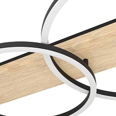 901717 Светодиодный потолочный светильник BOYAL, 3х12W(LED), 5100lm, сталь, дерево, черн., коричн, пластик, белый в Санкт-Петербурге