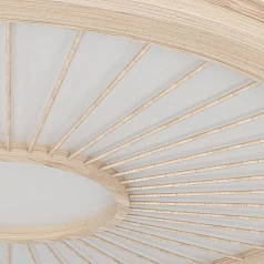 стильные 390297 Люстра диммируемая DEHESA, 36W (LED), 4000K, 5400lm, ?610, алюминий, сталь, белый/дерево в Санкт-Петербурге