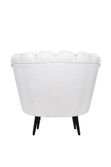 купить Низкое кресло ракушка Pearl цвет белый на черных ножках в Санкт-Петербурге