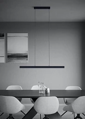 заказать стильные 390368 Люстра диммируемая MONTEBUONO, 2X10W (LED), 3000K, 2600lm, L1800, B65, H1500, сталь, анодированный черный/пластик, белый в Санкт-Петербурге