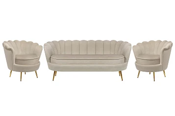Комплект кресел и дивана ракушка Pearl Triple Taupe в интернет-магазине в Санкт-Петербурге
