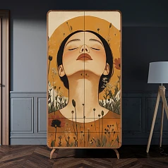 красивый Шкаф в скандинавском стиле "Ellipse Print" с ящиками арт EL15/Art09 в интернет-магазине в Санкт-Петербурге