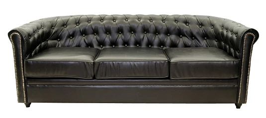 фото Диван кожаный Karo Black 3S в Санкт-Петербурге