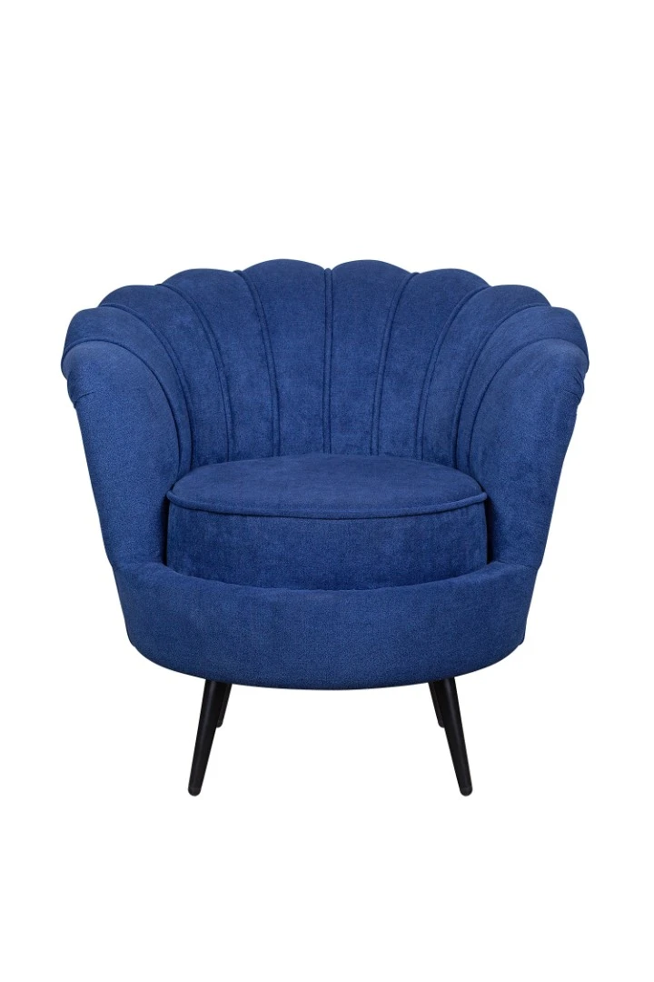 купить Низкое кресло ракушка Pearl синий на черных ножках в Санкт-Петербурге