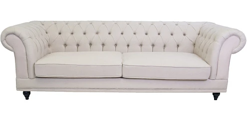 Трехместный мягкий диван арт-деко Neylan бежевый в Санкт-Петербурге