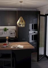 заказать 43814 Подвесной потолочный светильник (люстра) CARLTON, 1Х60W, E27, H1100, ?310, сталь, золотой в Санкт-Петербурге