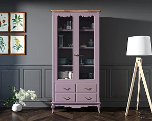 красивый Шкаф Leontina Lavanda для посуды высокий 4 ящика  арт ST9355/4L в интернет-магазине в Санкт-Петербурге