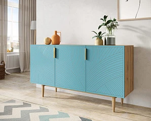 купить стильный Комод с тремя дверками "Line" LN02/GR1/blue в Санкт-Петербурге