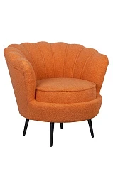 Низкое кресло ракушка Pearl Orange Boucle на черных ножках в интернет-магазине в Санкт-Петербурге