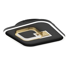 красивые 901245 Светодиодный потолочный светильник  TIRIOLO, 21,3W(LED), 380X380, сталь, пластик, черный, золотой, 4000K, 2100lm на заказ в Санкт-Петербурге