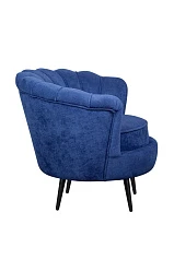 Низкое кресло ракушка Pearl синий на черных ножках в интернет-магазине в Санкт-Петербурге