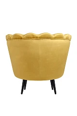 Низкое кресло ракушка Pearl Yellow на черных ножках в Санкт-Петербурге