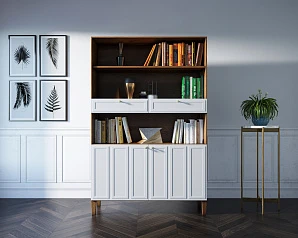 Стеллаж широкий двухстворчатый "Андерсен (Andersen)" арт AN17WH в интернет-магазине в Санкт-Петербурге